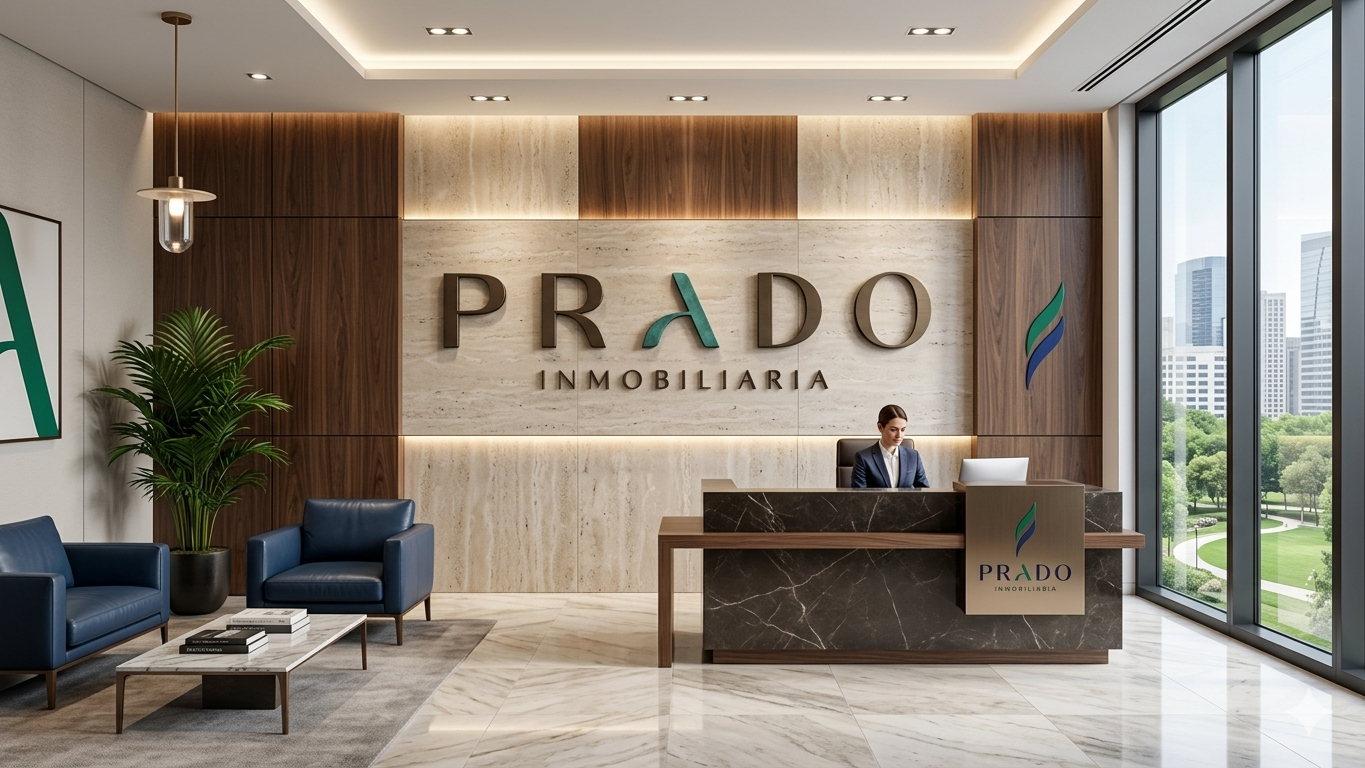 Identidad institucional de PRADO Inmobiliaria - Lobby